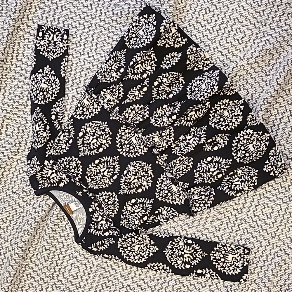 Tea Collection Faux Damask Print Forest Friends Dress Size 24M